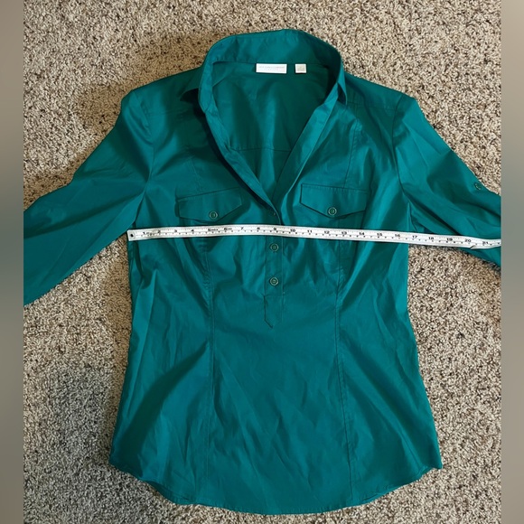 New York & Co. Stretch M Teal Blouse - Picture 4 of 7